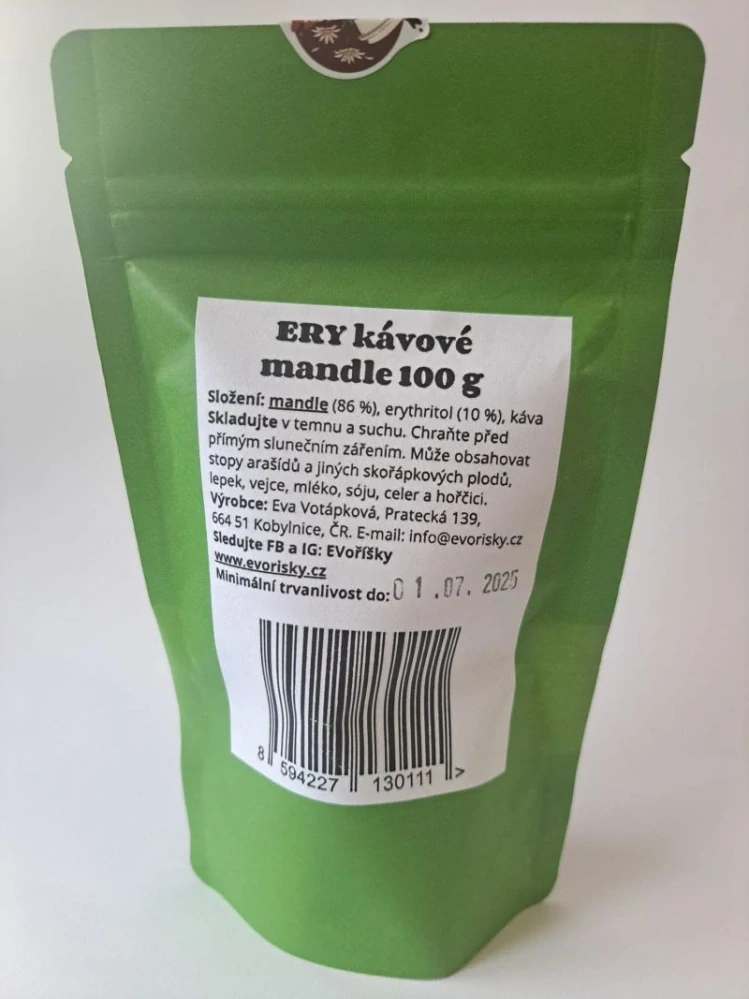 ERY kávové mandle – bez cukru