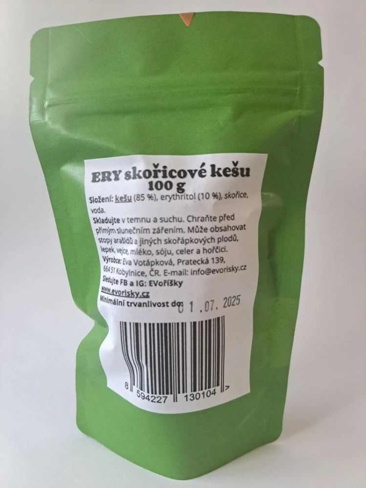 ERY skořicové kešu – bez cukru